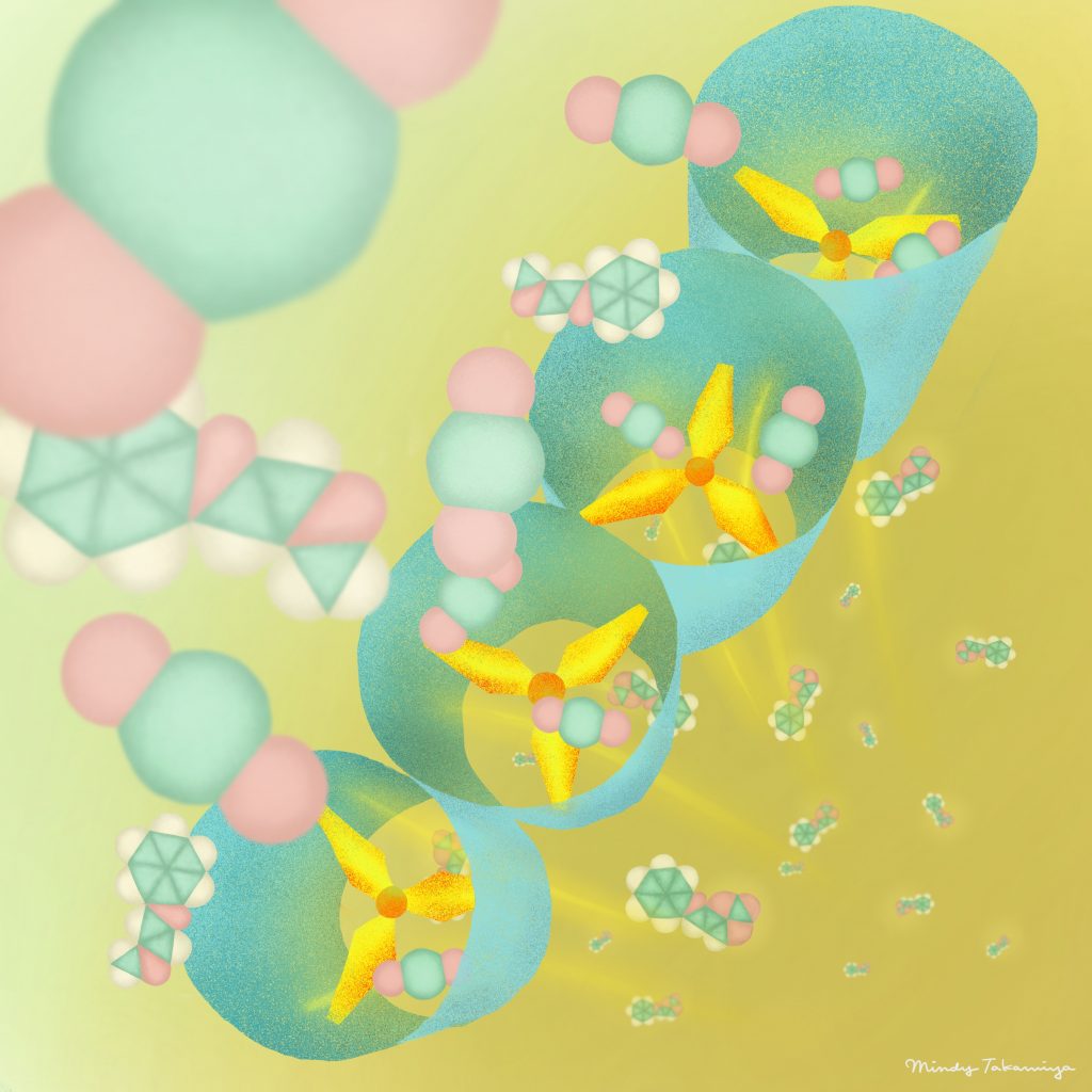 二酸化炭素を捉えて有機分子へ プロペラ様の構造をもつ多孔性材料の開発 ニュース 京都大学アイセムス